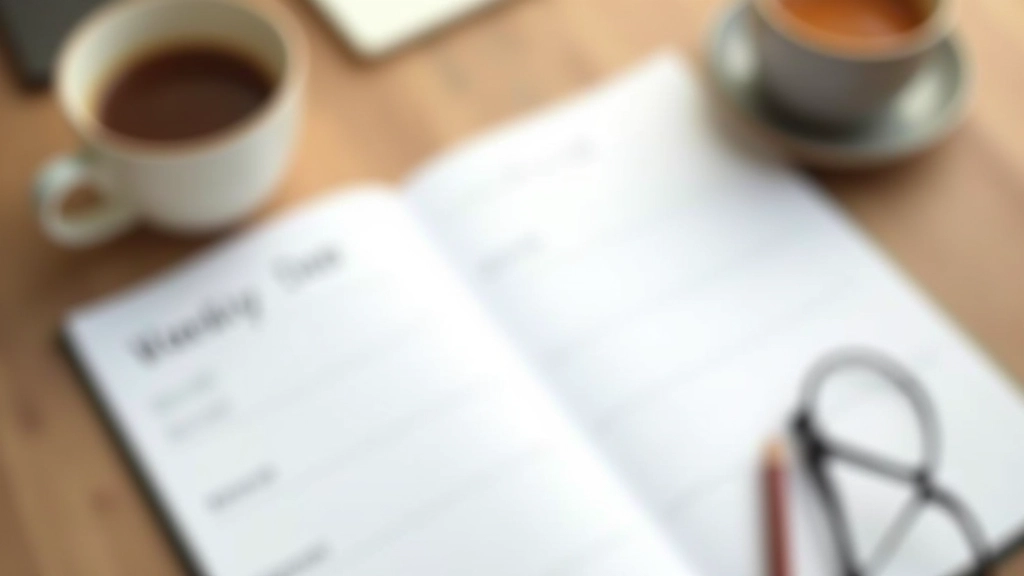 Lista detalhada de ações diárias e semanais escritas num planeador, mostrando estrutura e organização clara