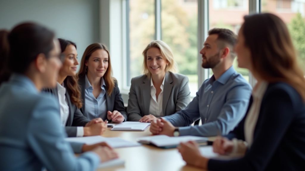 Pessoas em sessão de coaching com progresso visível