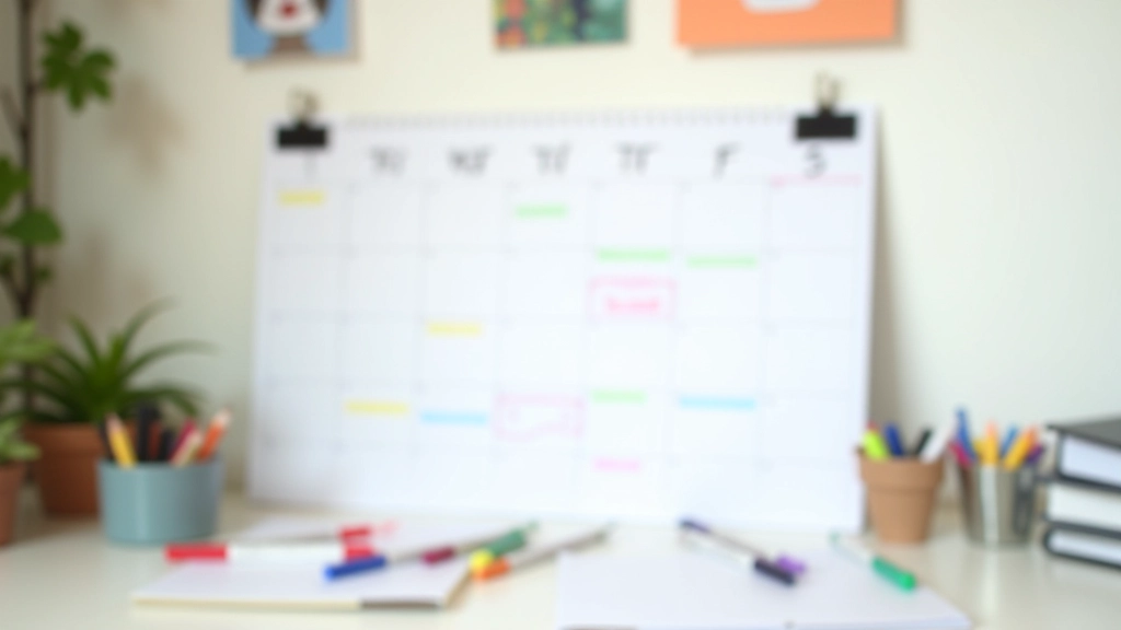 Calendário com metas semanais marcadas e sistema de acompanhamento visual